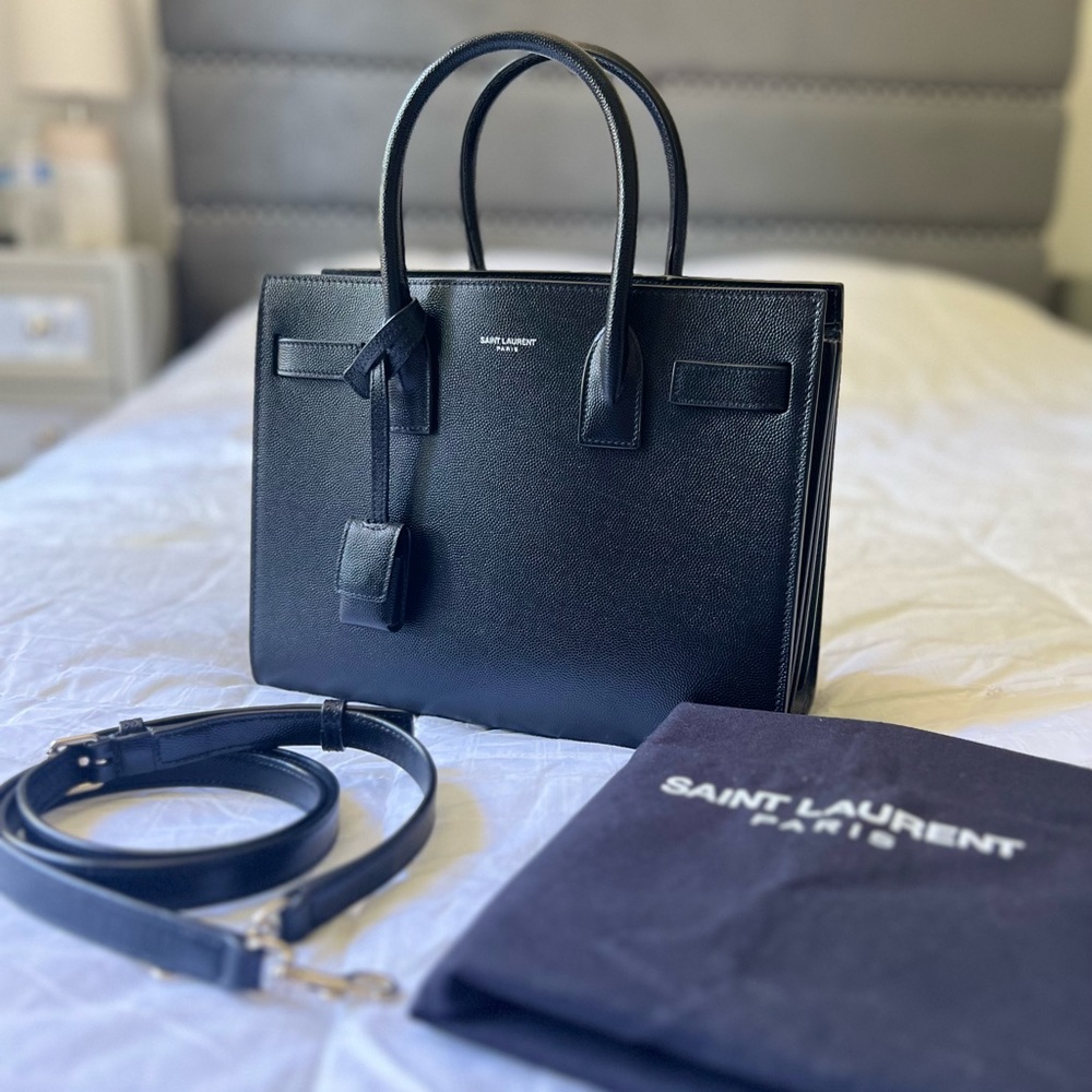 SAINT LAURENT Grain de poudre sac de jour BABY black